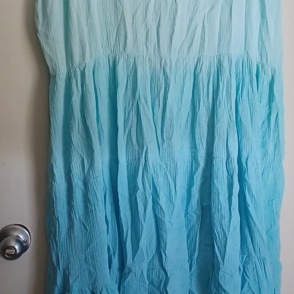 Argee blue womems maxidrees sz XL vacation Cruise Beach resortwear longwear - Picture 4 of 5